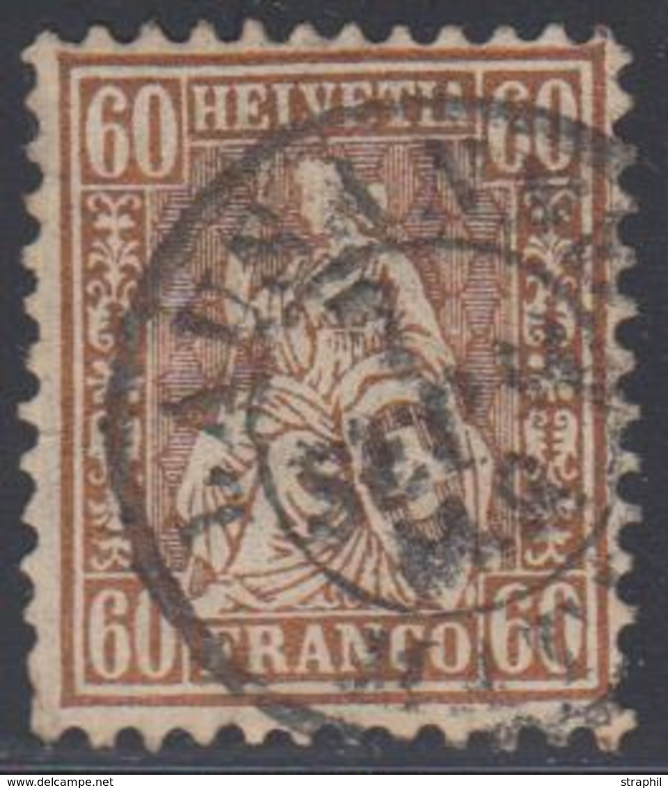 O SUISSE - Références SBK (N°YVERT-TELLIER) - O - N°35 (N°40) - 60c Bronze - Obl Lausanne - TB - 1843-1852 Kantonalmarken Und Bundesmarken