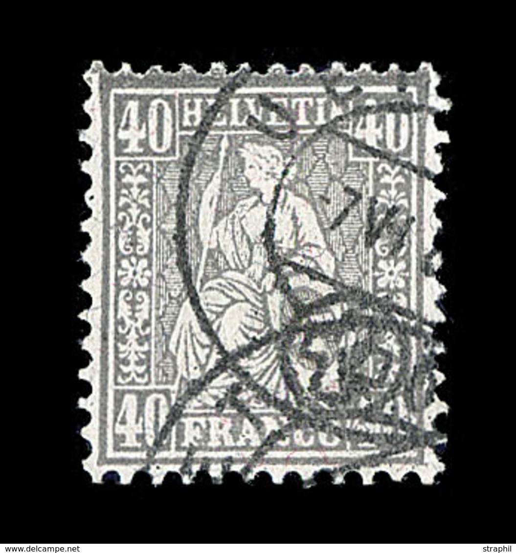 O SUISSE - Références SBK (N°YVERT-TELLIER) - O - N°50 - 40r Gris - Obl. Fausse UETIKON - Certif. Photo Herrmann - Cote  - 1843-1852 Kantonalmarken Und Bundesmarken