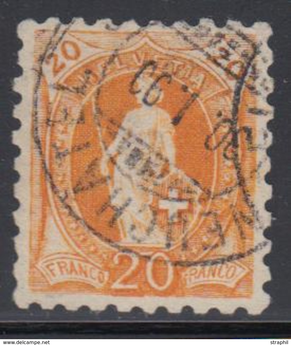 O SUISSE - Références SBK (N°YVERT-TELLIER) - O - N°66B (N°81) - 20Rp Orange - Dentelé 9 3/4 - Signé - TB - 1843-1852 Kantonalmarken Und Bundesmarken