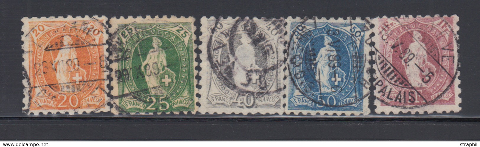 O SUISSE - Références SBK (N°YVERT-TELLIER) - O - N°66B/71B - (N°81/85) - Dentelé 9½ - B/TB - 1843-1852 Timbres Cantonaux Et  Fédéraux