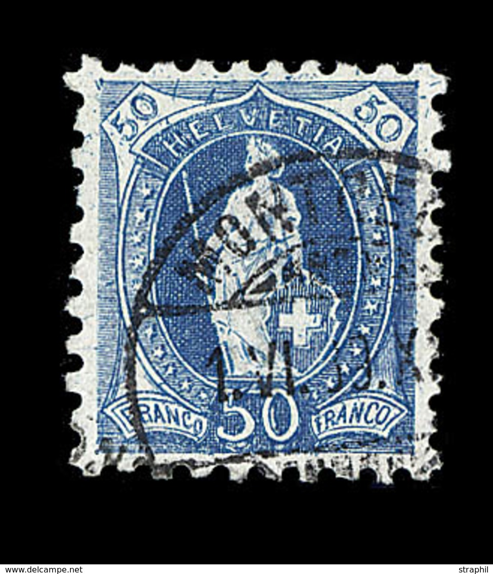 O SUISSE - Références SBK (N°YVERT-TELLIER) - O - N°70B (N°84) - 50c Bleu - TB Centrage - TB - 1843-1852 Kantonalmarken Und Bundesmarken
