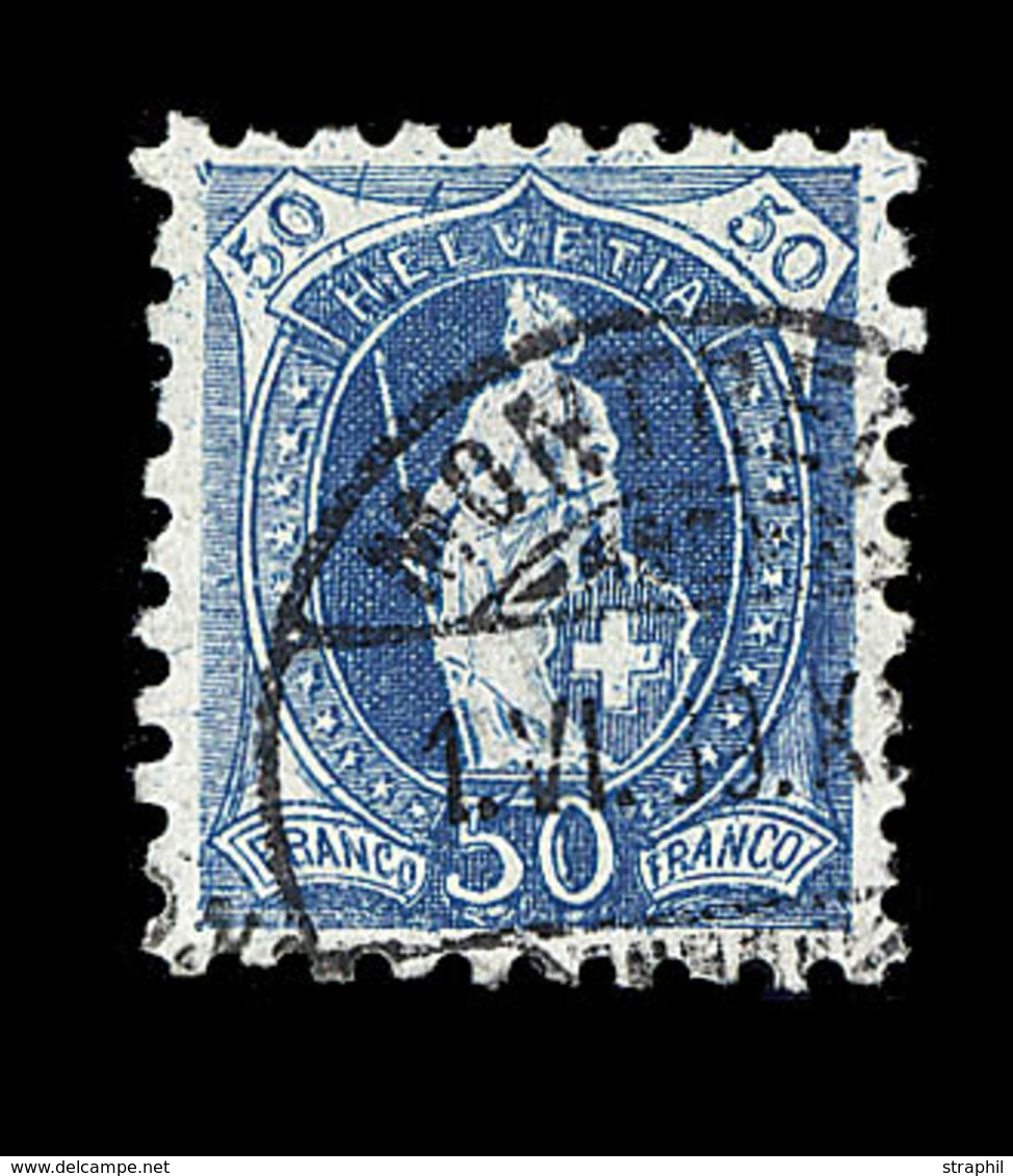 O SUISSE - Références SBK (N°YVERT-TELLIER) - O - N°70B (N°84) - 50c Bleu - TB Centrage - TB - 1843-1852 Timbres Cantonaux Et  Fédéraux