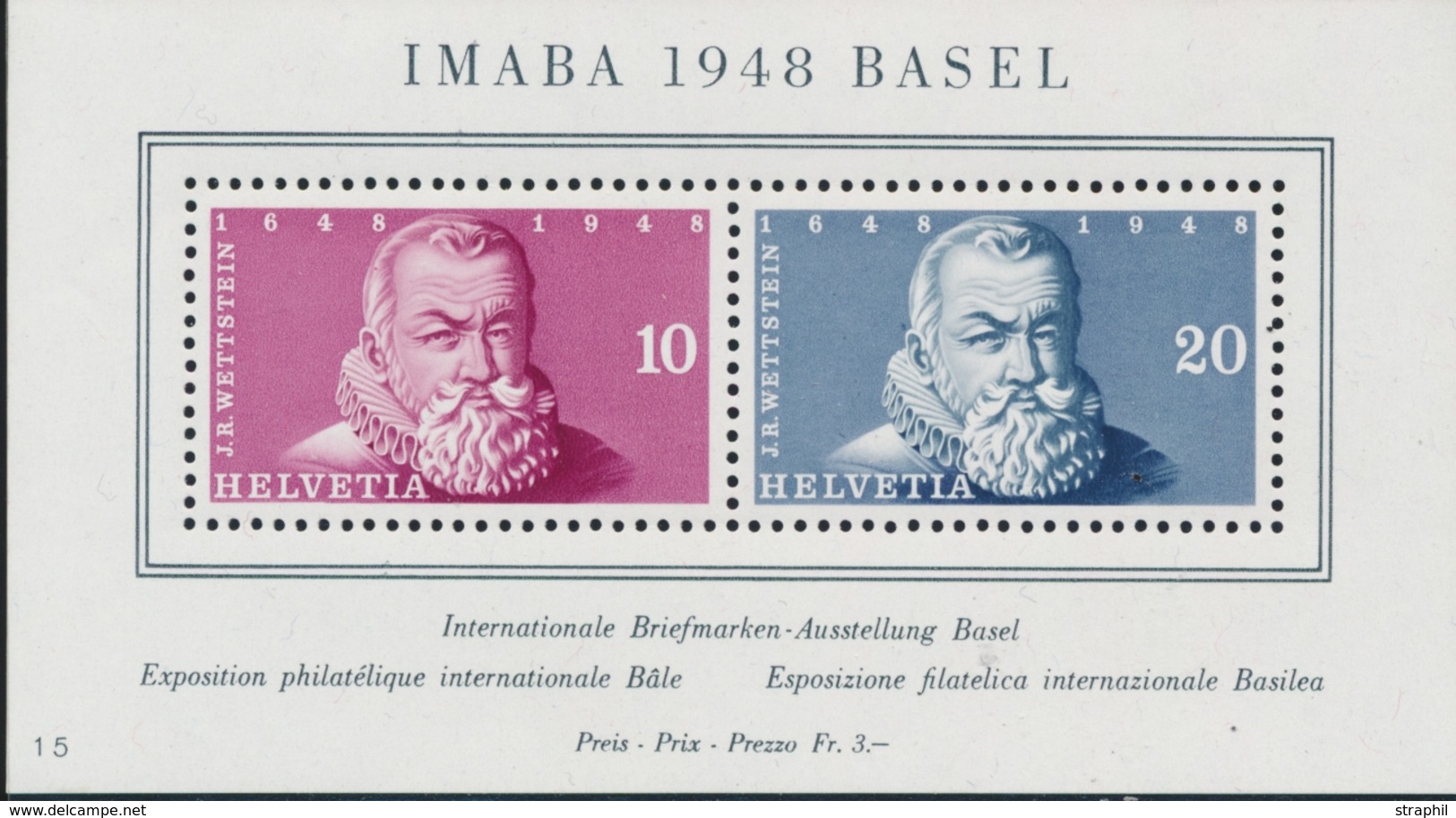 ** SUISSE - BLOCS FEUILLETS  - ** - N°13 - IMABA 1948 - TB - Blocks & Kleinbögen