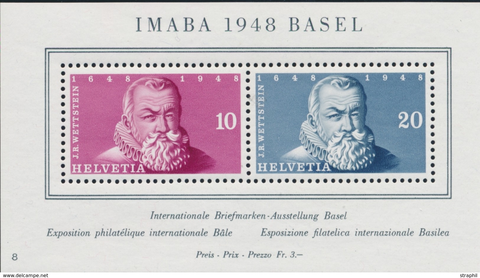 ** SUISSE - BLOCS FEUILLETS  - ** - N°13 - Imaba 1948 - BASEL - TB - Blocks & Kleinbögen