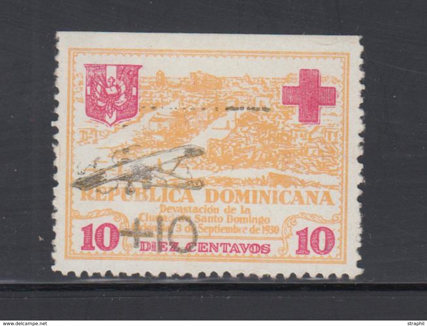 ** REP. DOMINICAINE - ** - N°14 - Surcharge Linéaire Part. Effacée - Signé - TB - Dominicaine (République)