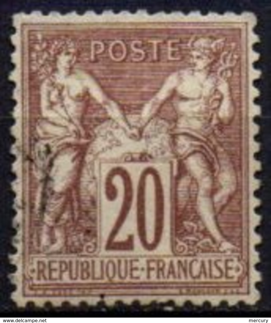 FRANCE - 20 C. Brun-lilas Oblitéré TTB - 1876-1878 Sage (Type I)