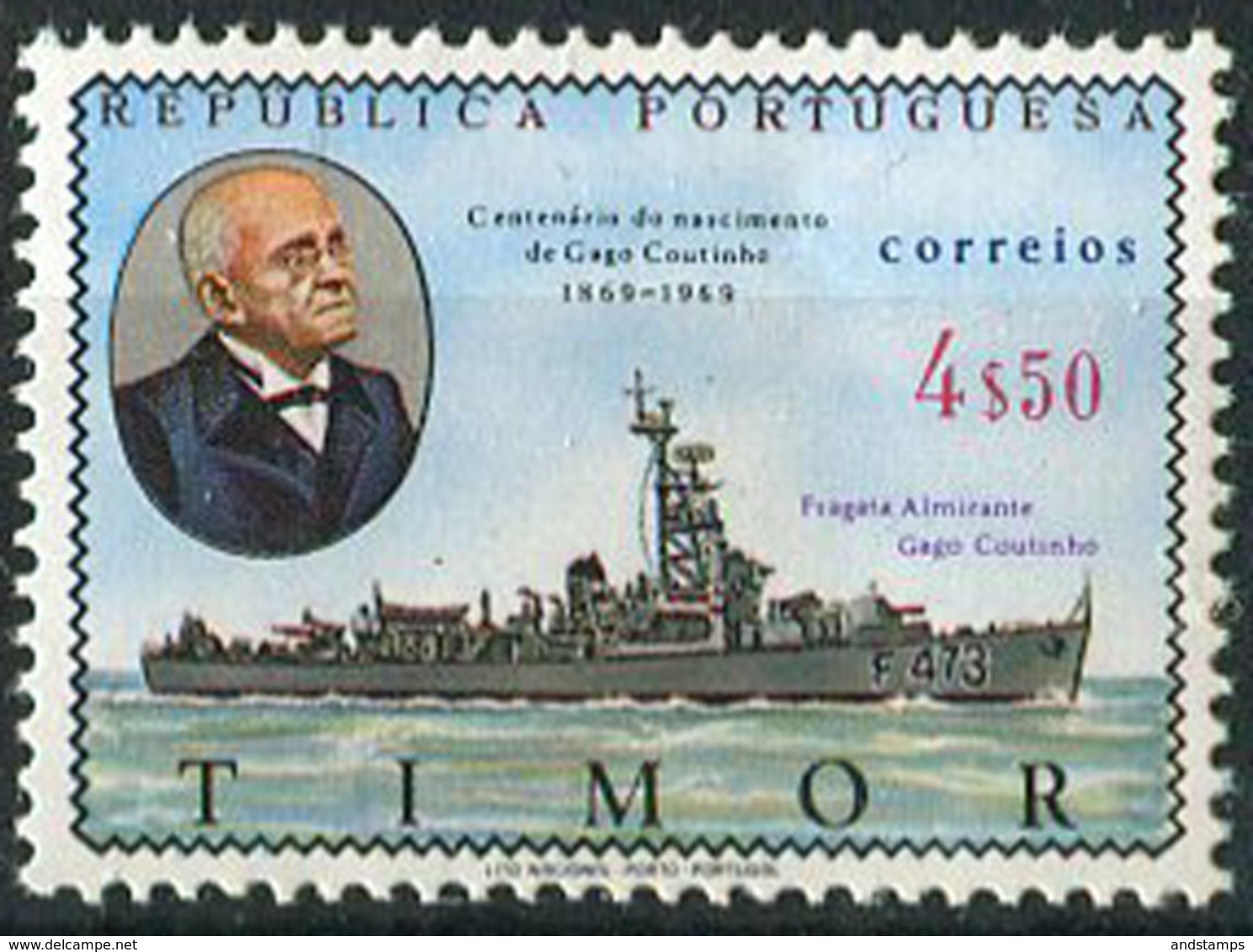 Timor 1969. Michel #358 MNH/Luxe. 100th Birthday Of Admiral Gago Coutinho. (Ts10) - Timor