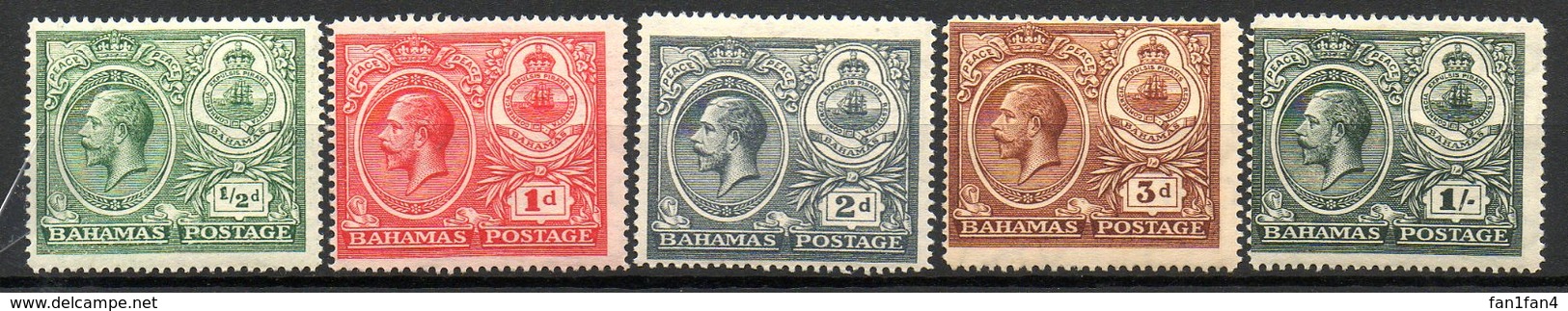 AMERIQUE CENTRALE - BAHAMAS - (Colonie Britannique) - 1920 - N° 70 à 74 - (Lot De 5 Valeurs Différentes) - Autres - Amérique