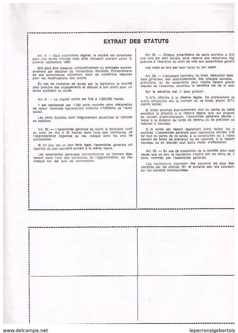 Ancienne Action - Elec Centrale Henry S.A. - Titre De 1982 - Elettricità & Gas