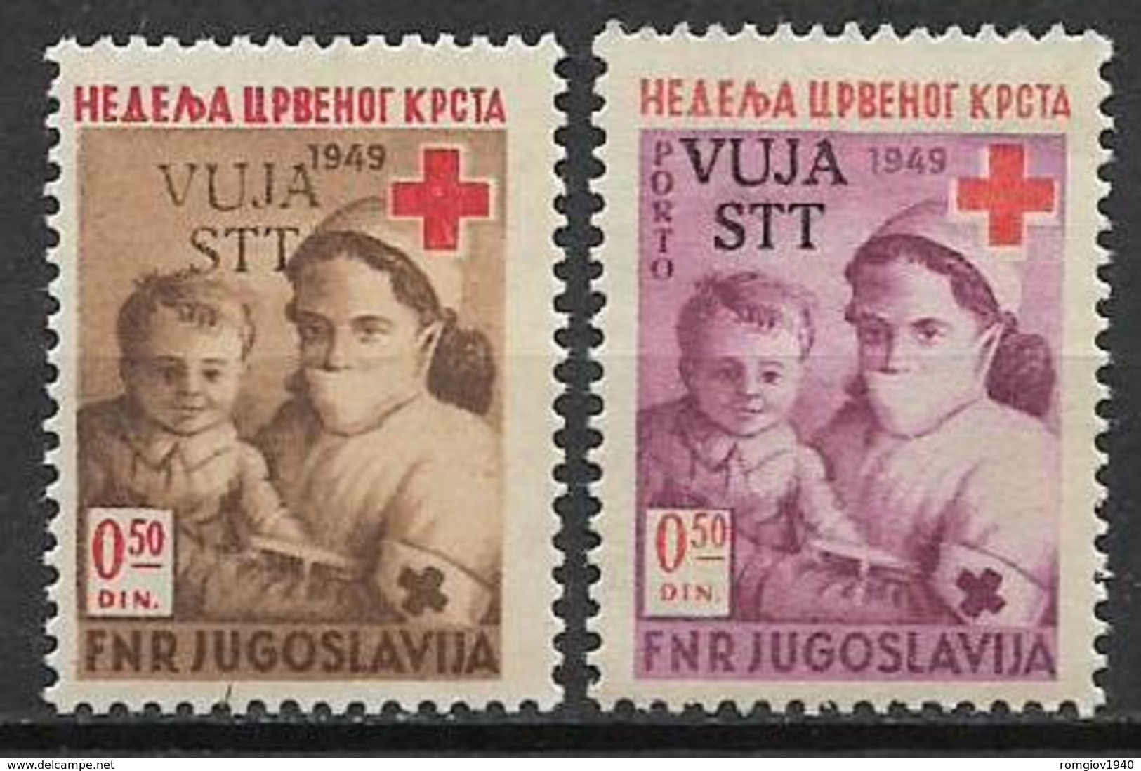 TRIESTE B 1950 PRO CROCE ROSSA SASS. 33-34 MNH XF - Nuovi