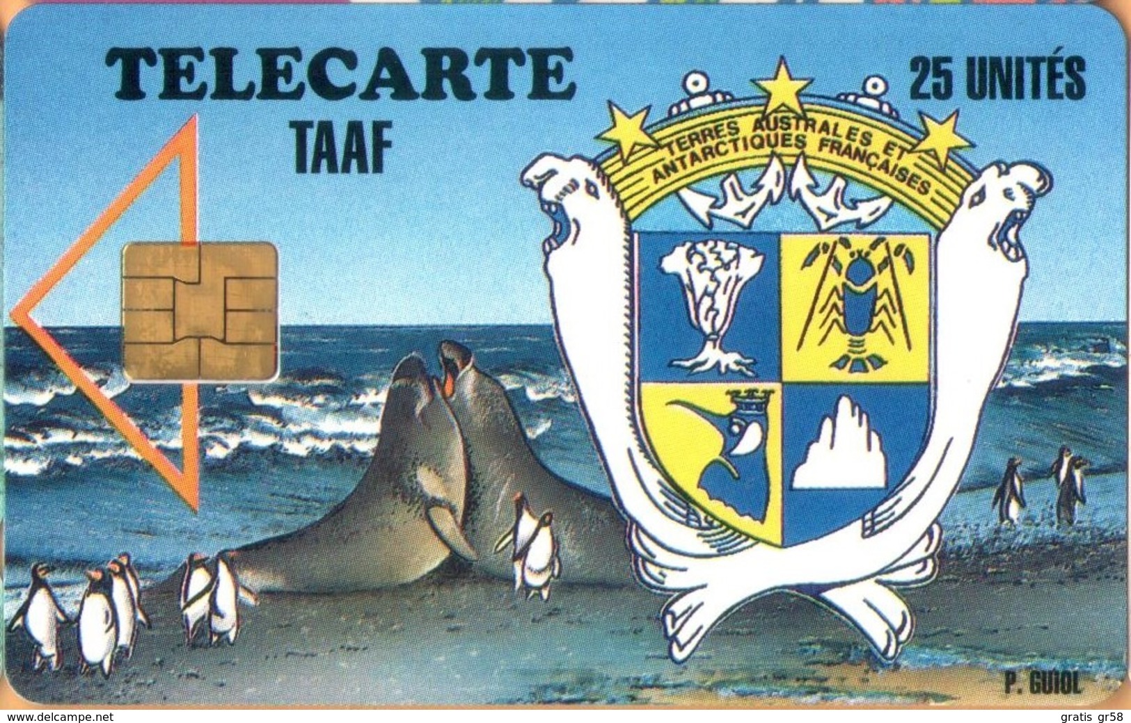 TAAF - TF-STA-0001, Sea Elephants, Penguins, Sea (Marine) Mammals, Seals, 1000ex, 9/94, Mint / Unused - TAAF - French Southern And Antarctic Lands