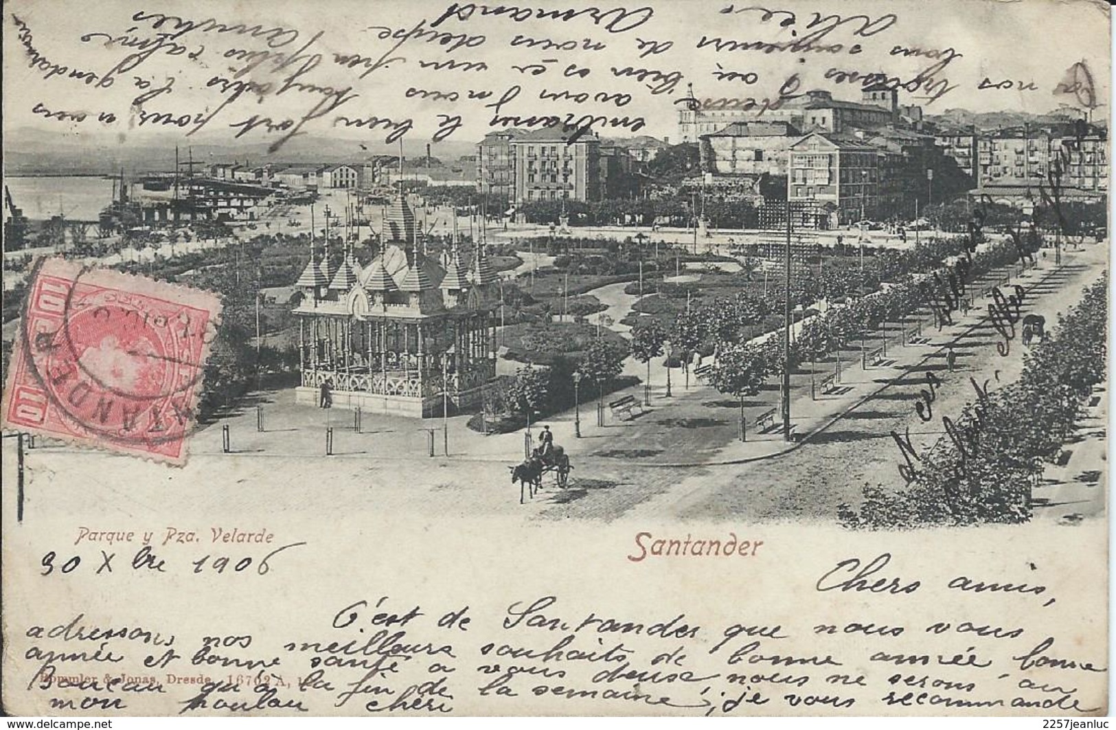 CP Santander Parque Y Pza Velarde  1905 - Cantabria (Santander)