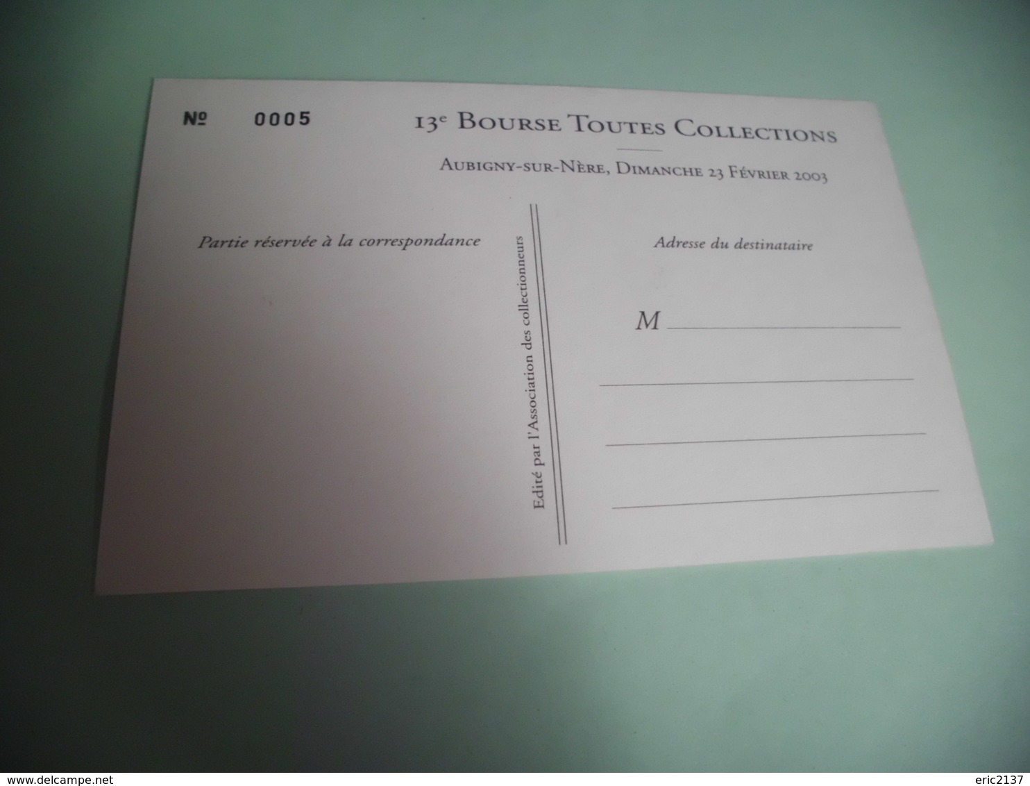 13E BOURSE TOUTES COLLECTIONS ...AUBIGNY SUR NERE 2003...FETES FRANCO ECOSSAISES - Bourses & Salons De Collections