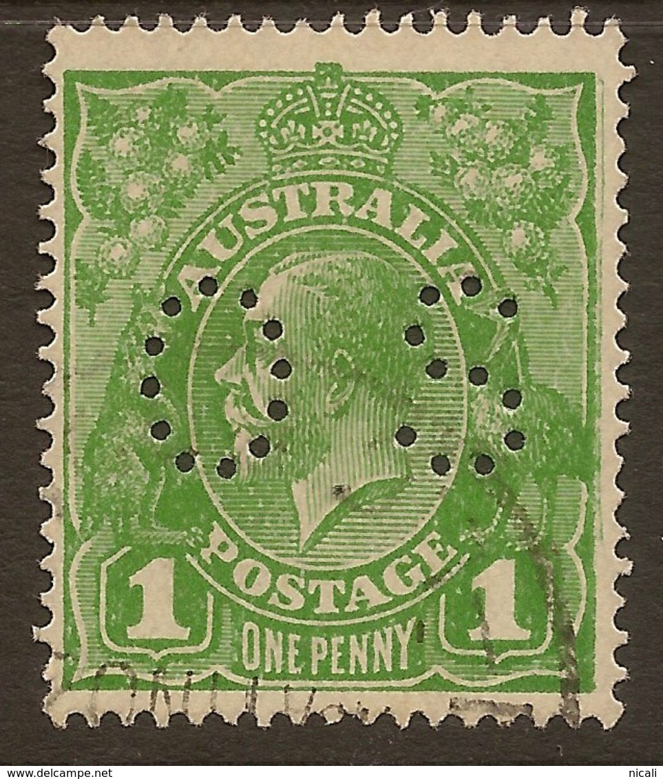 AUSTRALIA 1926 1d Sage-green KGV OS SG O89 U #ATO26 - Service