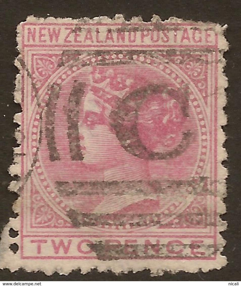 NZ 1874 2d Rose FSF SG 181 U #AUA15 - Used Stamps