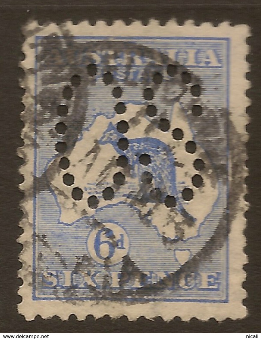 AUSTRALIA 1913 6d Large OS SG O8 U #ATO16 - Service