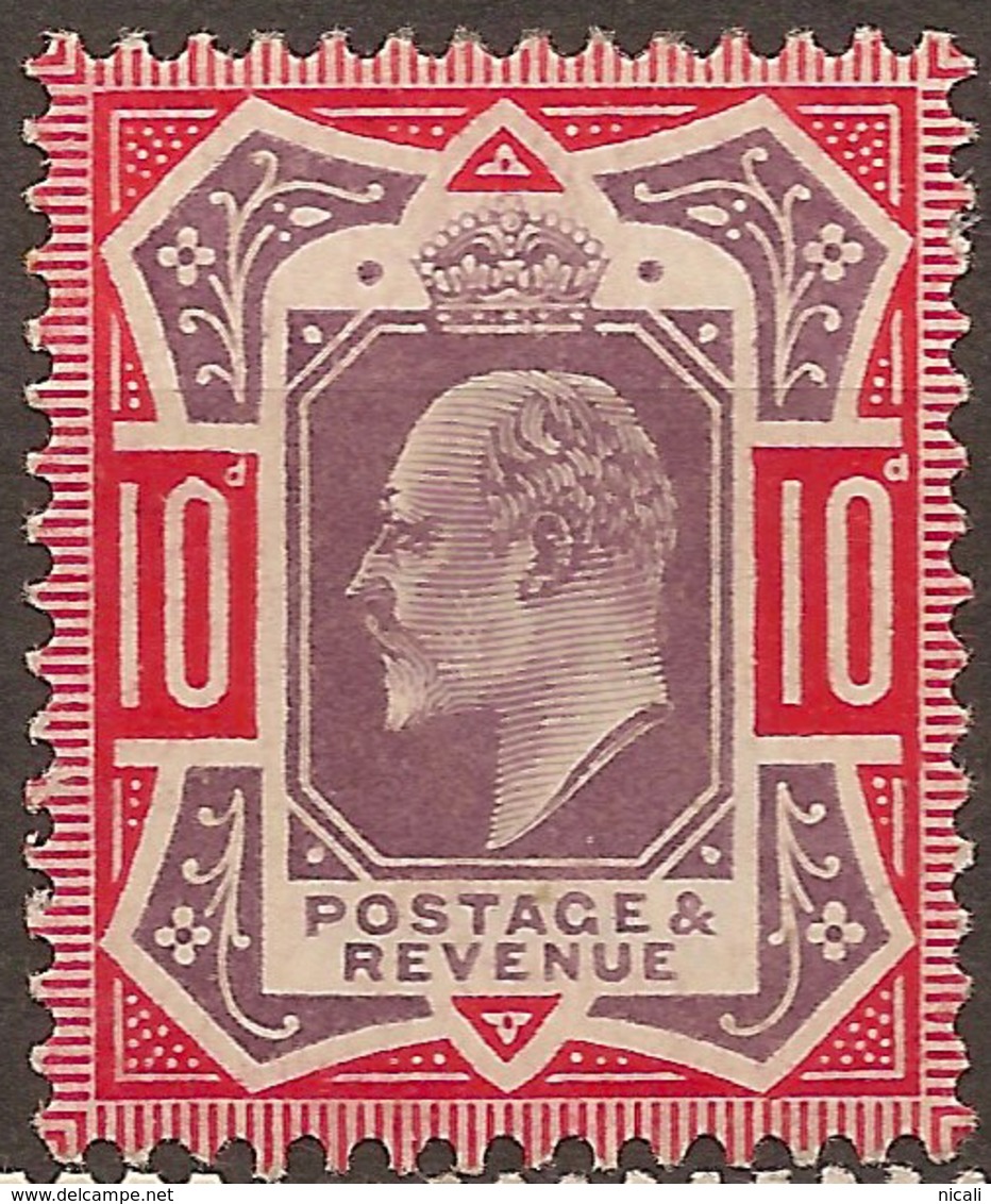 GB 1902 10d KEVII SG 256 HM #ARP124 - Unused Stamps