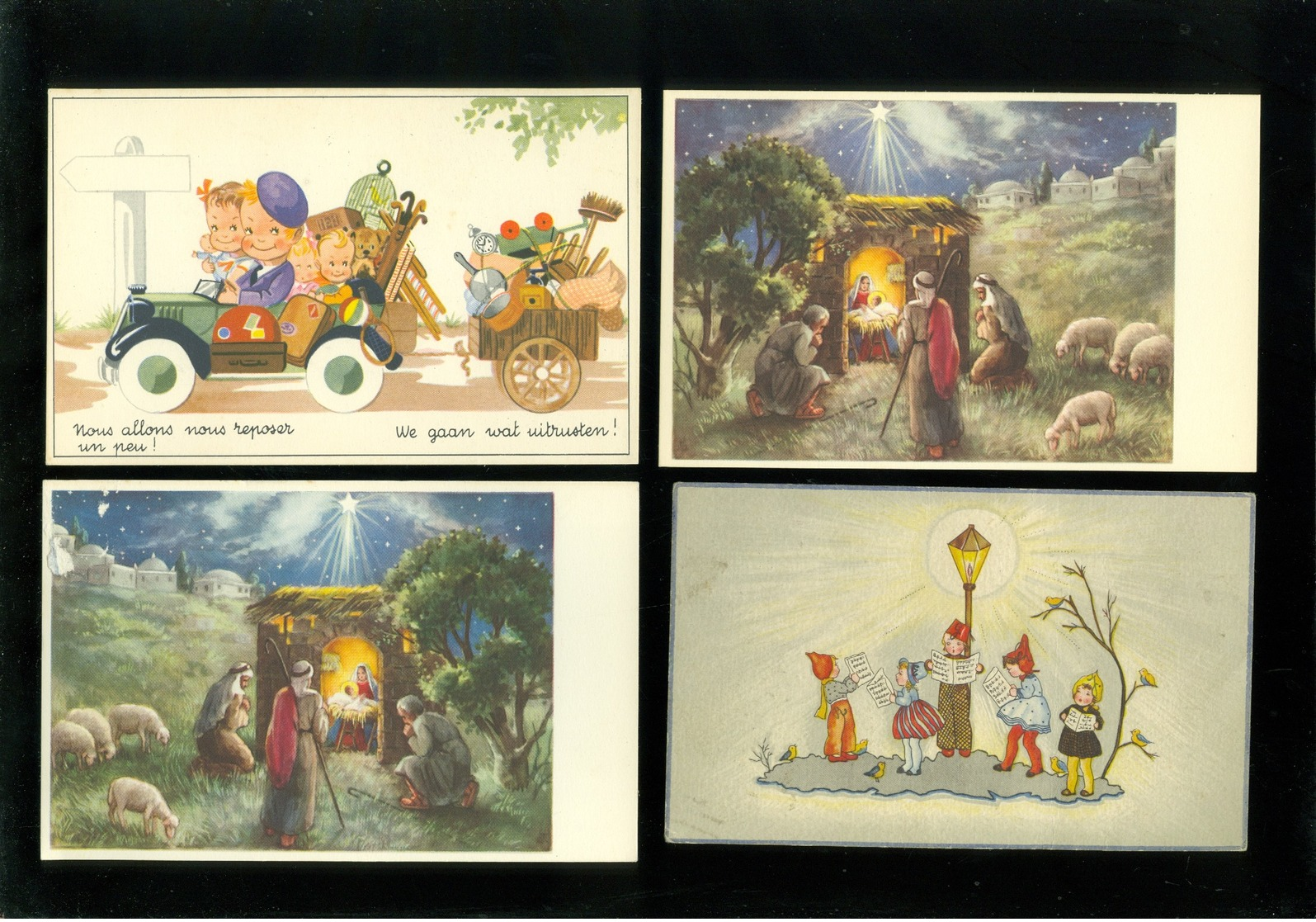 Beau lot de 60 cartes postales de fantaisie   Mooi lot 60 postkaarten van fantasie -  60 scans