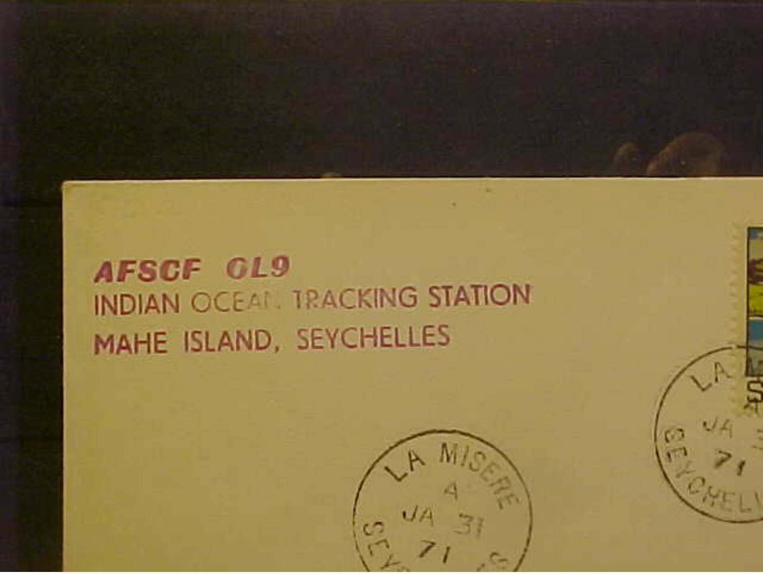 Seychelles  1971  Cover Indian Ocean Tracking  Station Mehe Ils. Signed By James R. Smith Captain USAF - Seychelles (1976-...)