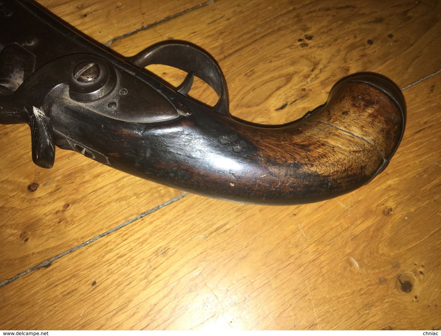 ANCIEN PISTOLET D’ARCON FRANÇAIS A SILEX MODIFIE A PERCUSSION VERS 1830 MODELE PROCHE DES REGLEMENTAIRES