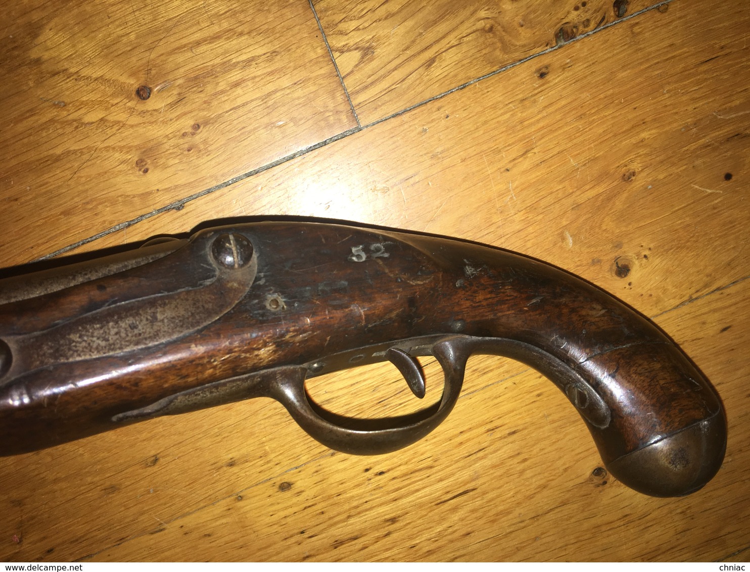 ANCIEN PISTOLET D’ARCON FRANÇAIS A SILEX MODIFIE A PERCUSSION VERS 1830 MODELE PROCHE DES REGLEMENTAIRES