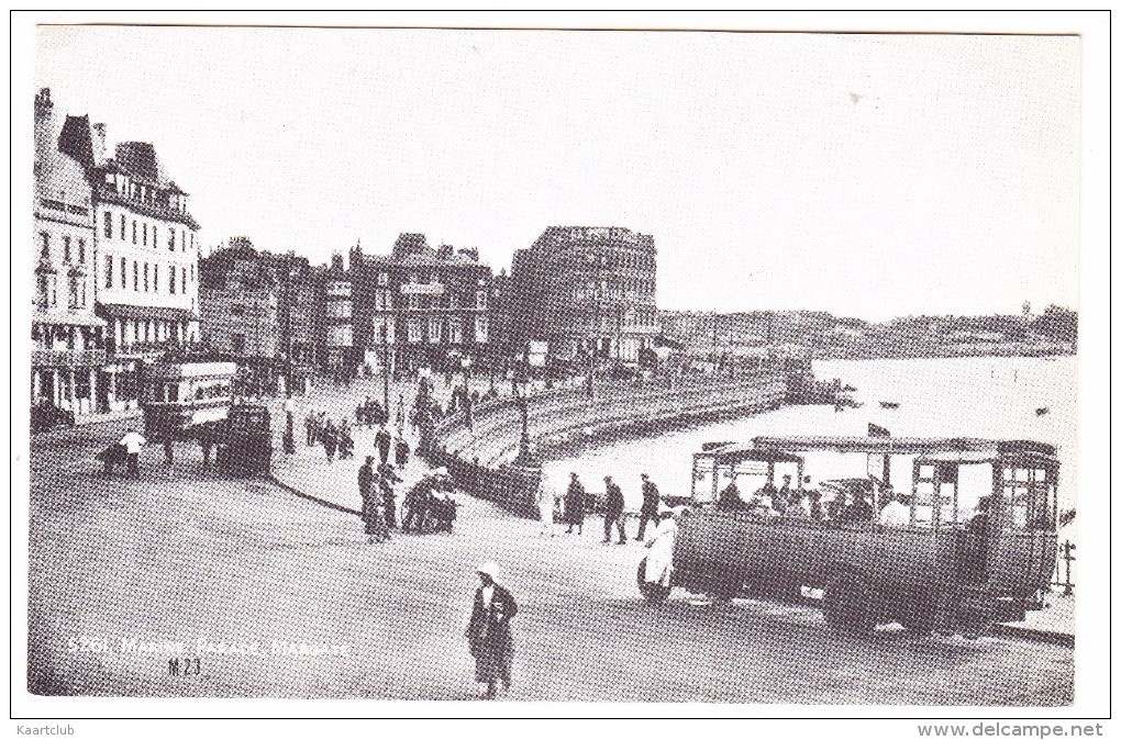 Margate: CHARABANC 'Silver Queen', TRAM/STREETCAR - Marine Parade  - England (MODERN REPRINT) - Voitures De Tourisme