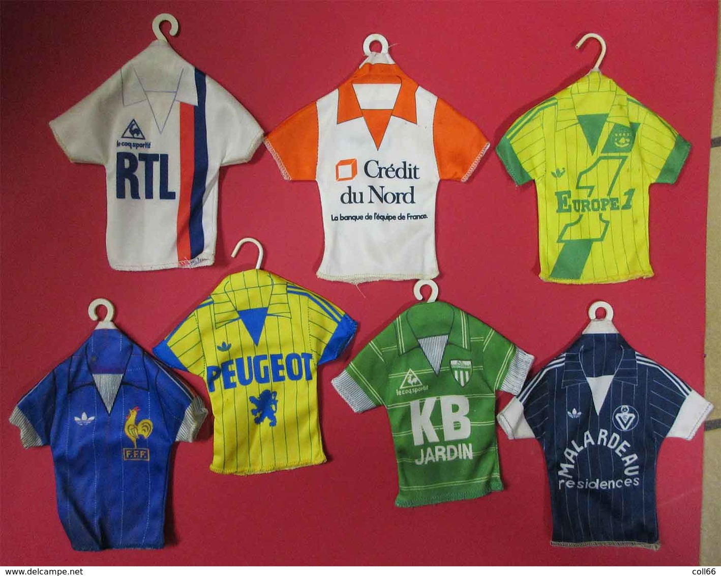 RRRARE Collection 7 Mini Maillots à Suspendre  Foot Football Anciens Publicité - Habillement, Souvenirs & Autres