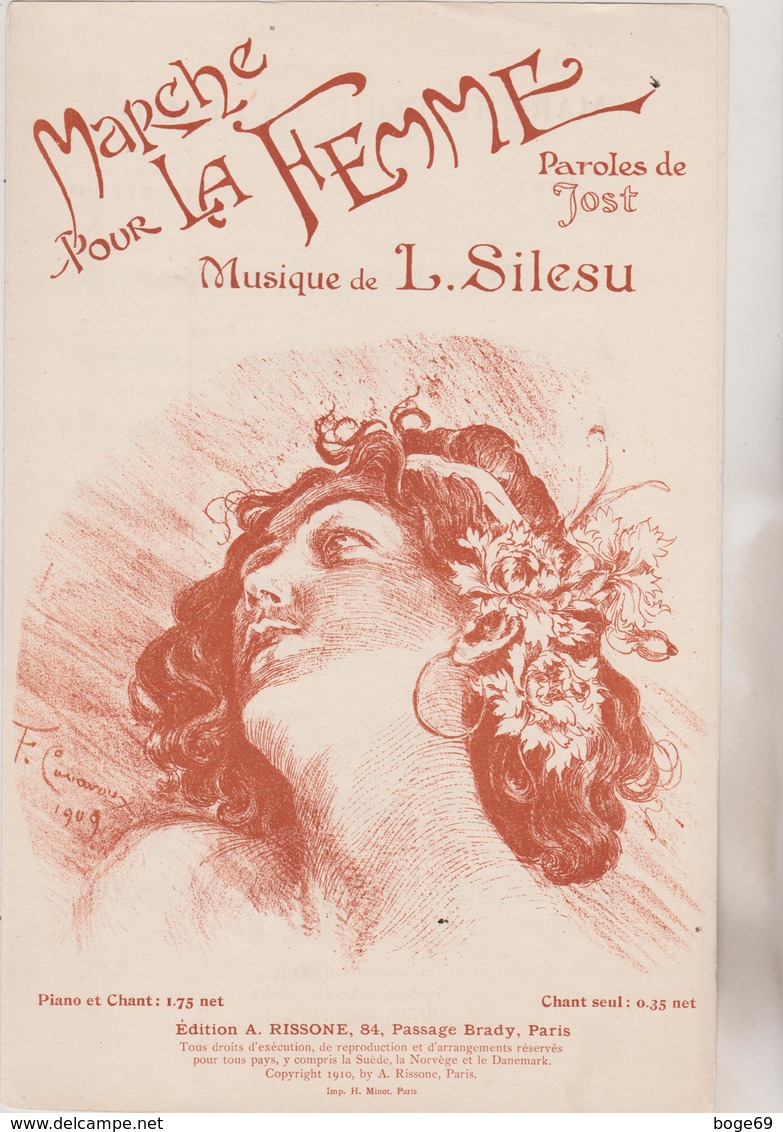 (GEO1) MARCHE POUR LA FEMME , Paroles JOST , Musique L SILESU - Partitions Musicales Anciennes