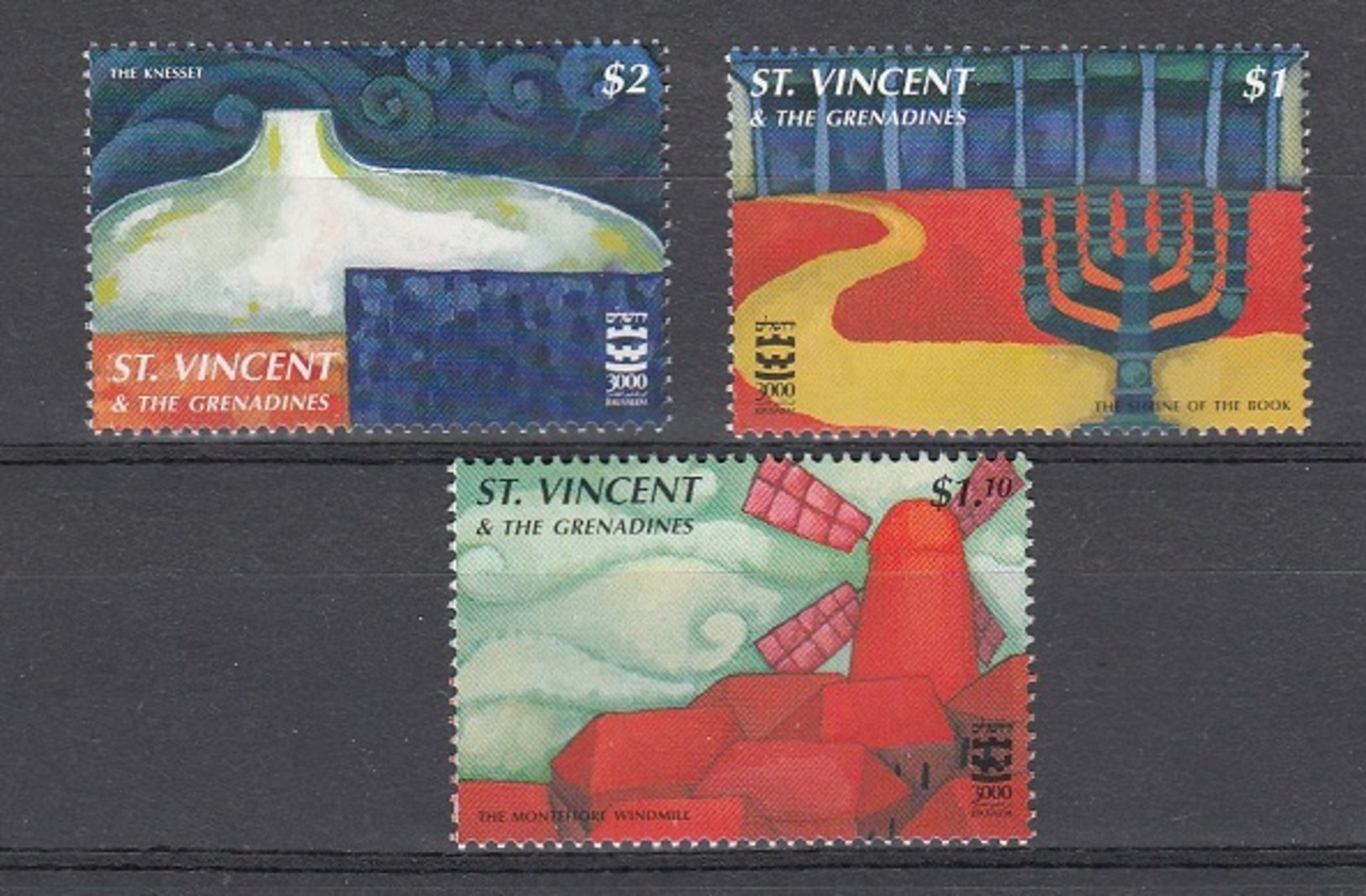 ST VINCENT GRE- 1996 The 3000th Anniversary Of Jerusalem    - 3 V   Neufs** - Clas 08-96 - Altri & Non Classificati