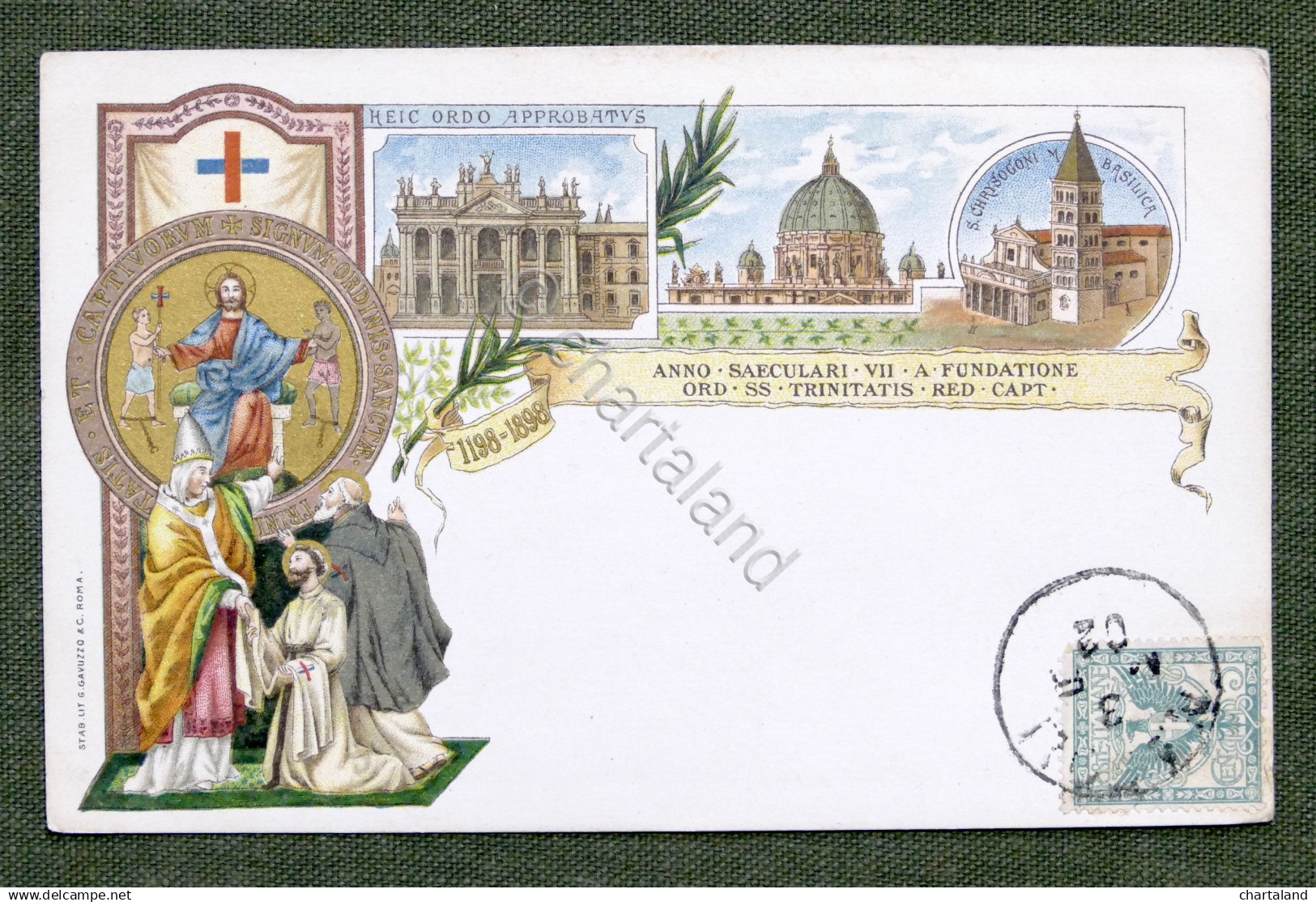 Cartolina Commemorativa - Anno Saeculari VII 1198-1898 - SS Trinitatis - Non Classificati