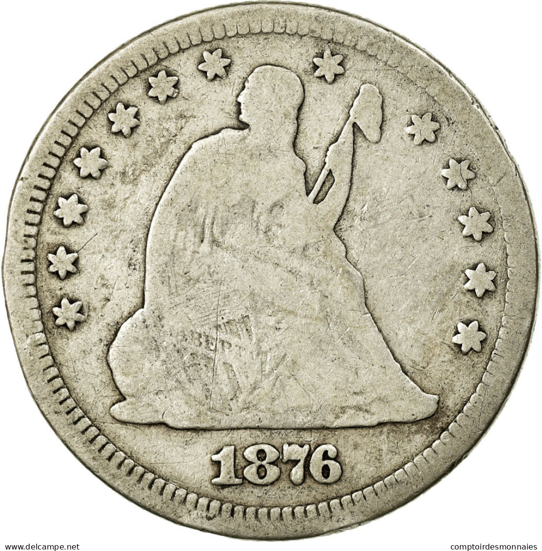 Monnaie, États-Unis, Seated Liberty Quarter, Quarter, 1876, U.S. Mint - 1838-1891: Seated Liberty (Libertà Seduta)