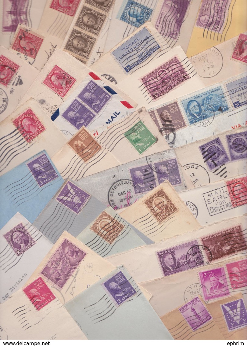 USA ETATS-UNIS - Beau Lot Varié De 361 Enveloppes Timbrées Avant 1950 Air Mail Covers Letters Stamps Franking Post Mark - Autres & Non Classés