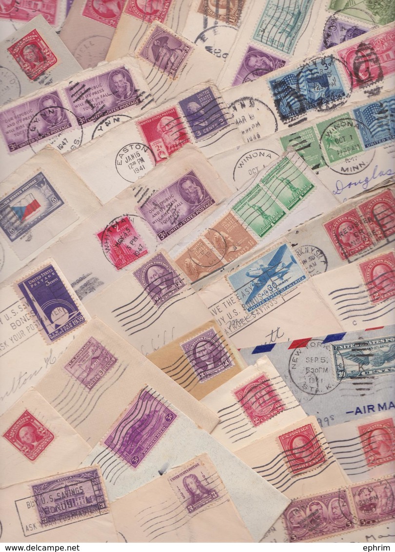 USA ETATS-UNIS - Beau Lot Varié De 361 Enveloppes Timbrées Avant 1950 Air Mail Covers Letters Stamps Franking Post Mark - Autres & Non Classés