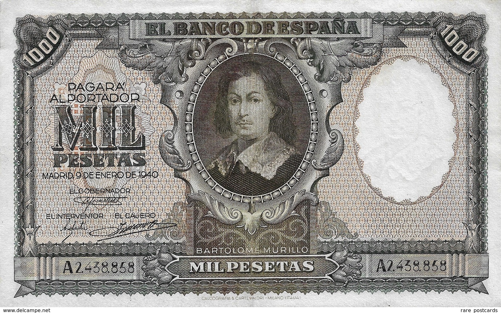 Spain 1000 Pesetas 1940. VF/XF - 1000 Pesetas