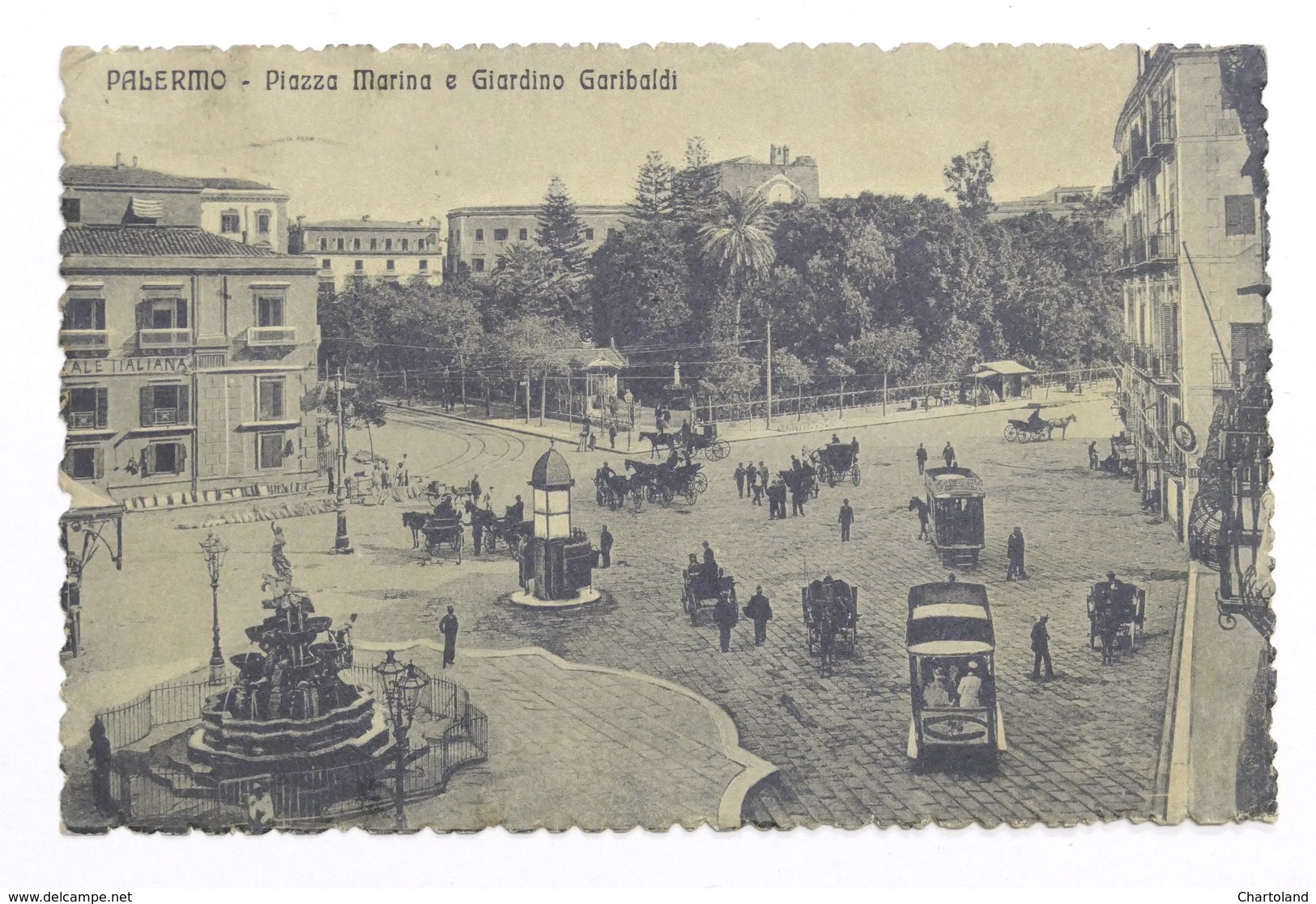 Cartolina Palermo - Piazza Marina  E Giardino Garibaldi - 1914 - Palermo