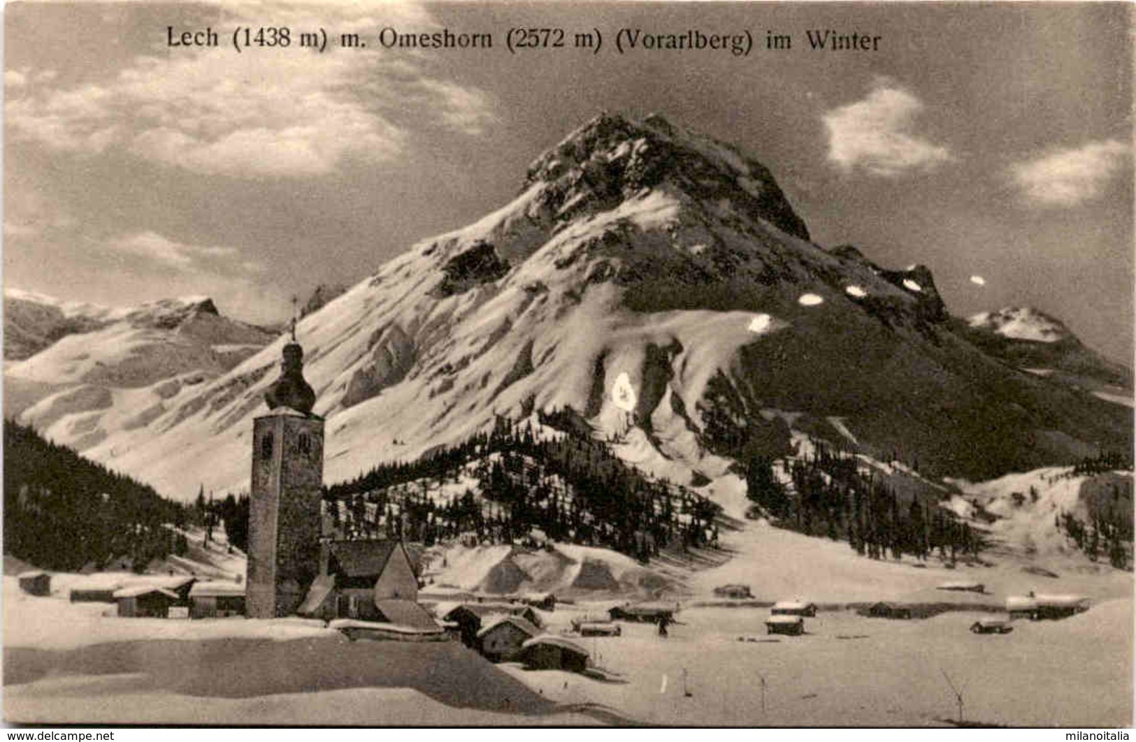 Lech 1438 M Mit Omeshorn (Vorarlberg) Im Winter (1866) - Lech