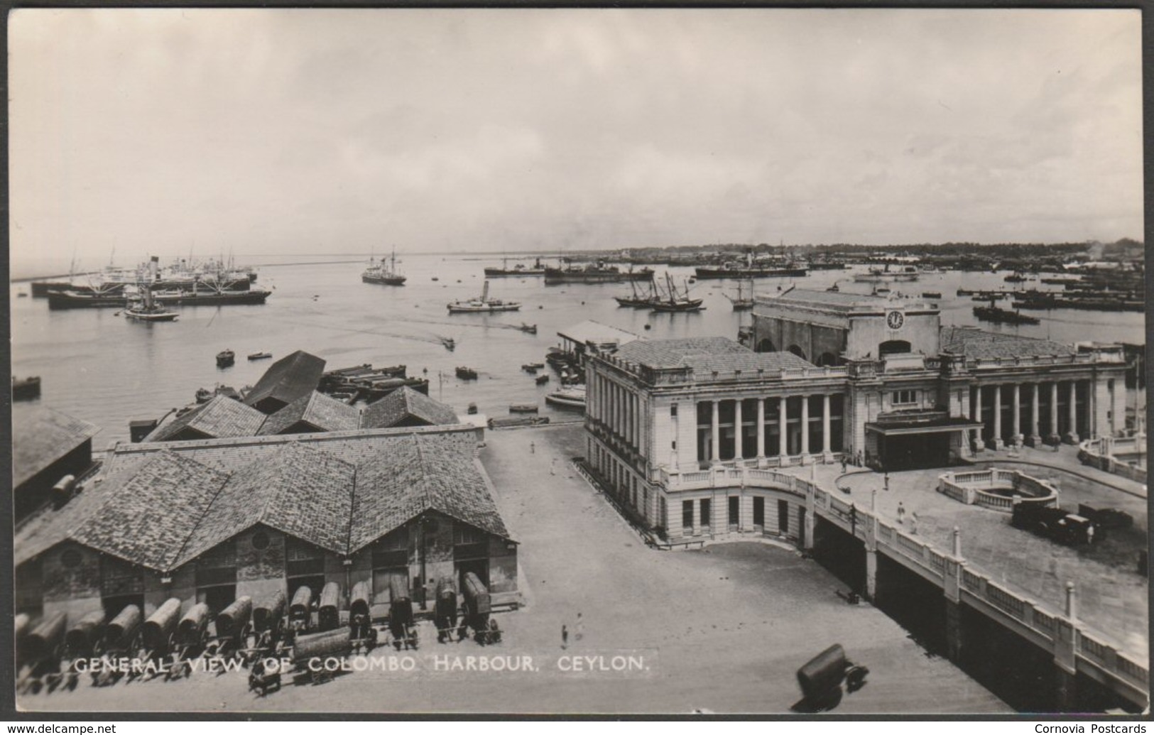 General View Of Colombo Harbour, Ceylon, C.1920s - Plâté RP Postcard - Sri Lanka (Ceylon)