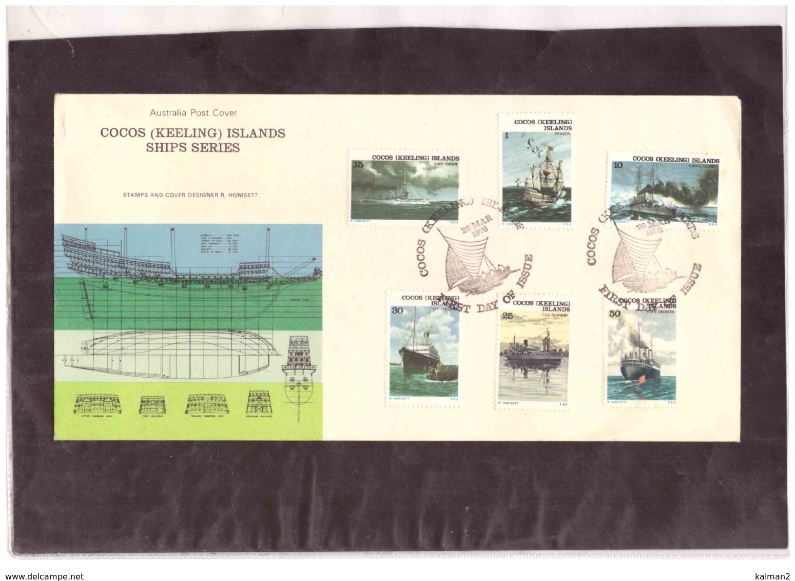 AUSFDC346   -  COCOS ISLANDS   /    FDC  Y&T. Nr.   20/21 - Barche