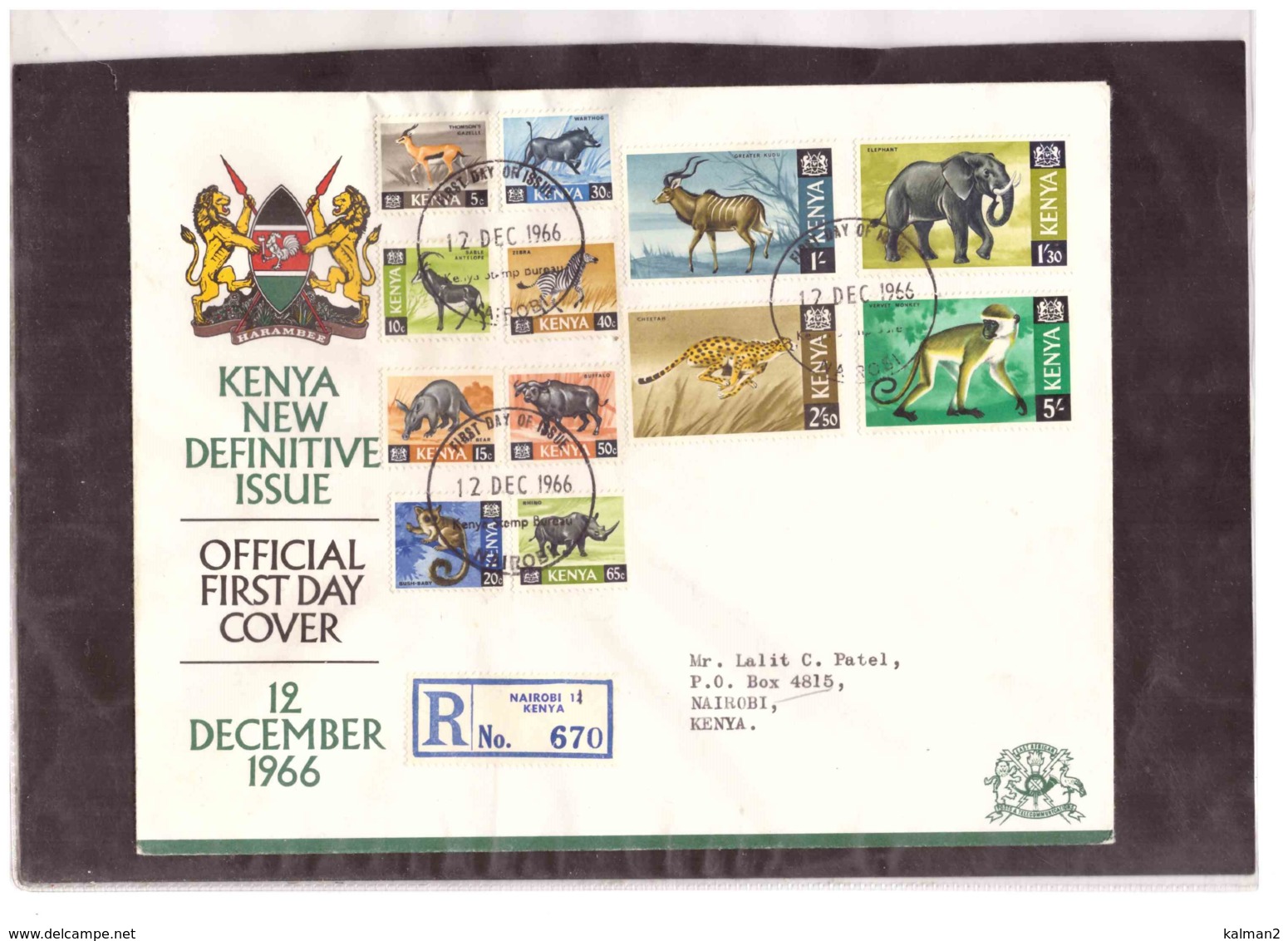 208   -    KENYA    /    FDC  Y&T. Nr.   20/31 - Kenia (1963-...)