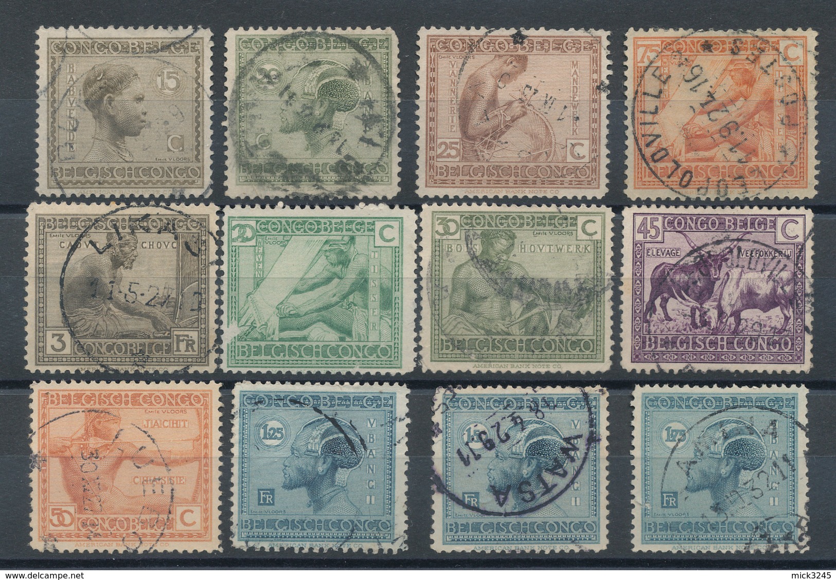 Congo Belge Lot De 12 Timbres - Oblitérés