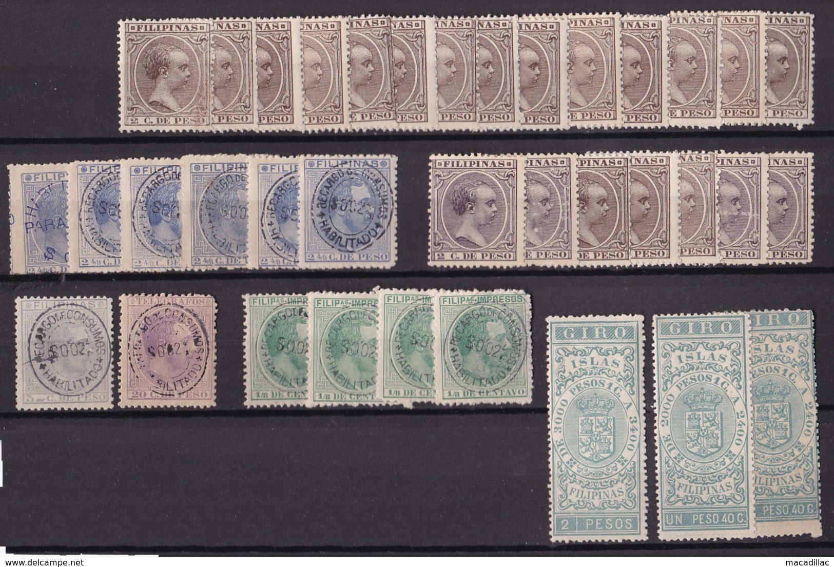 Lot De 36 Timbres Philipines - Filipinas 1880 / 1890 - Philippinen