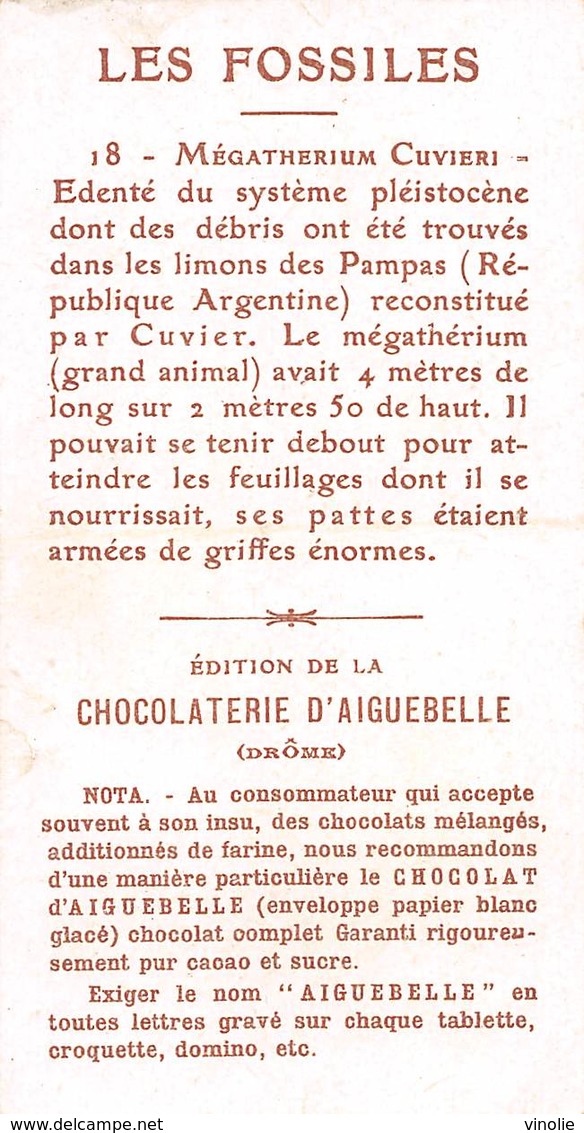 PIE-RO-18-7540 : EDITION CHOCOLAT D'AIGUEBELLE. LES FOSSILES. MEGATHERIUM CUVIERI. - Aiguebelle
