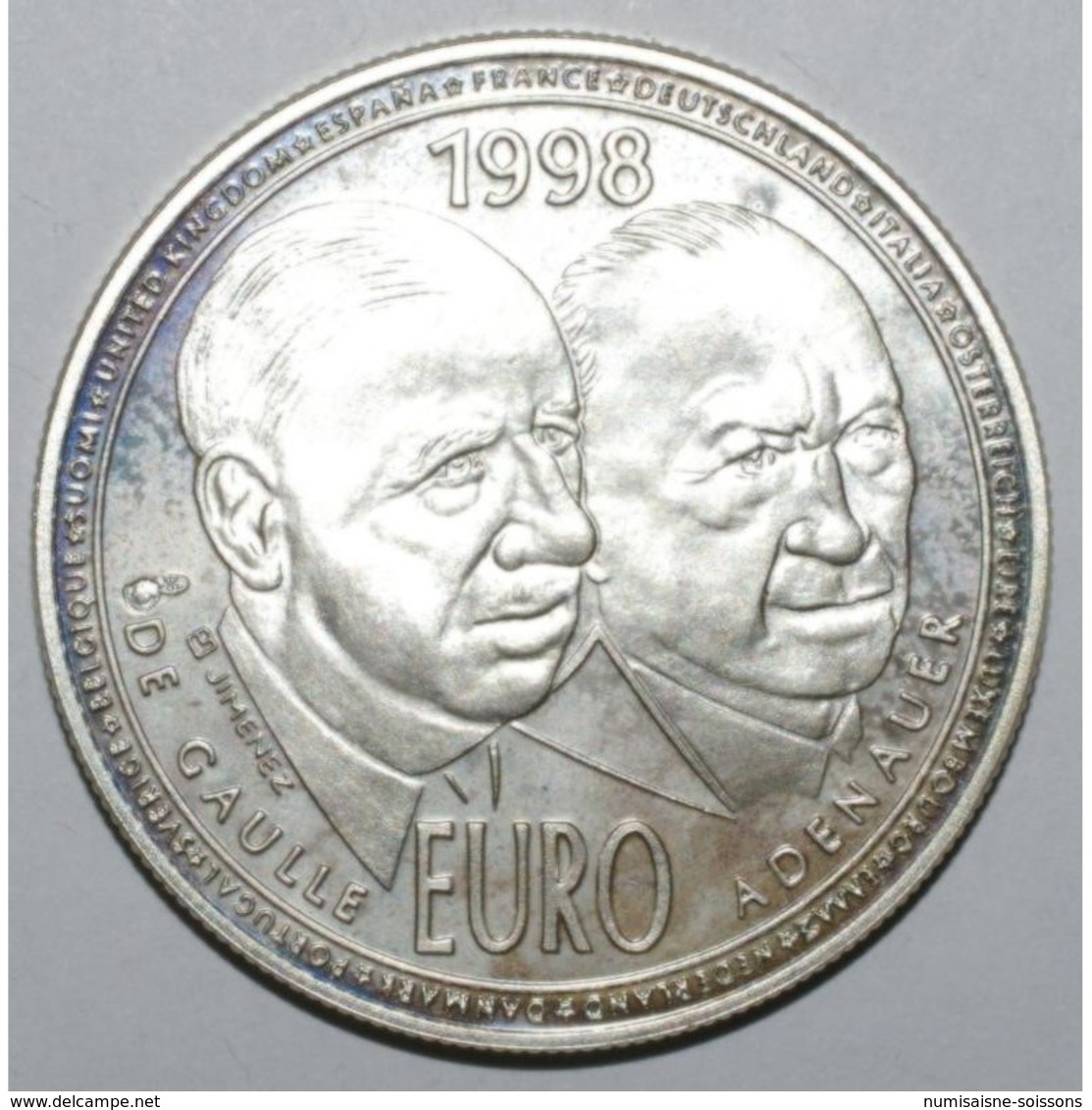 EUROPA - 20 EURO 1998 - DE GAULLE ADENAUER - ESSAI - BE - France