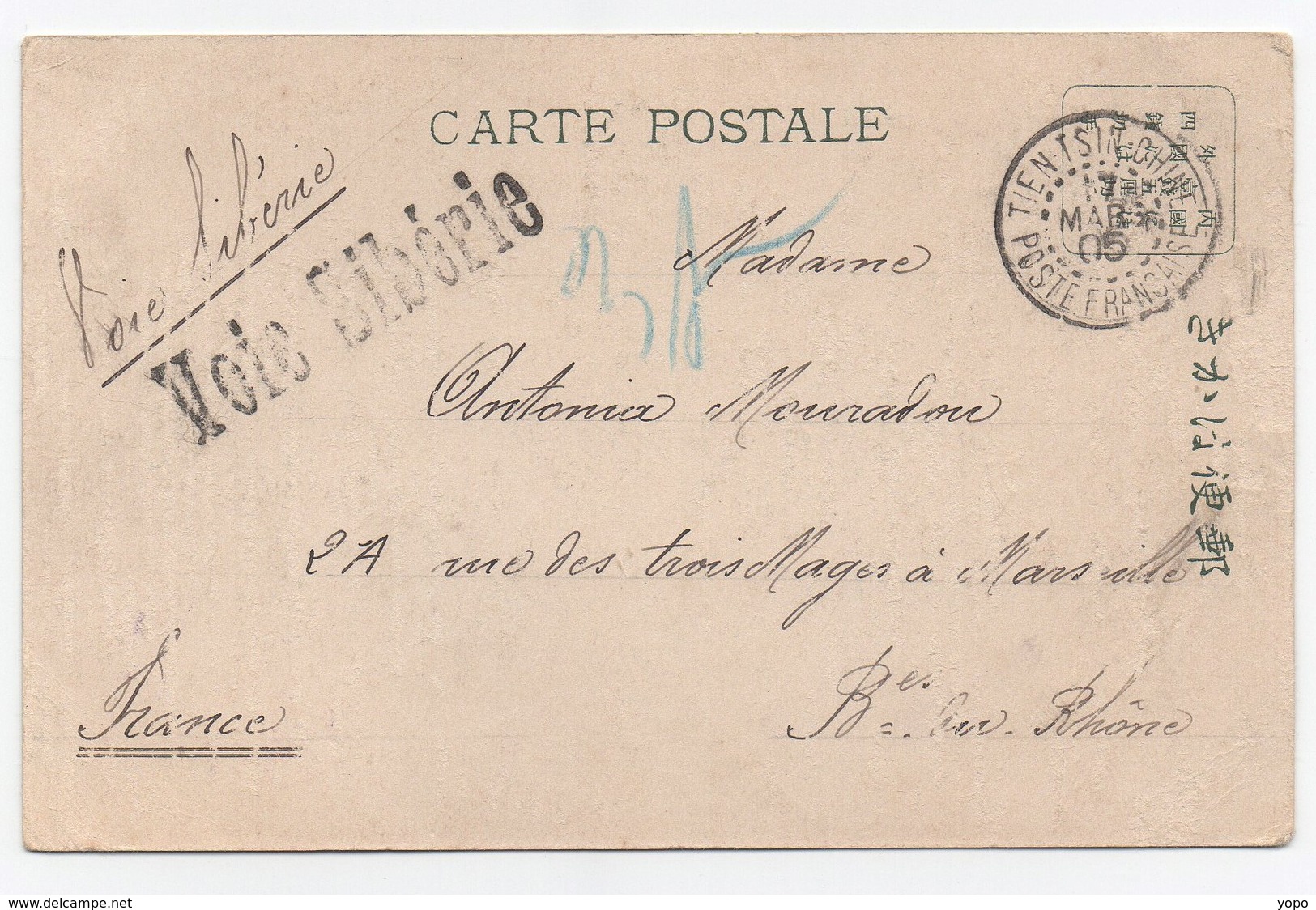 CPA Artillerie Anglaise Avec 2 Cachets TIEN-TSIN Et Griffe VOIE SIBERIE - 1905 - Lettres & Documents