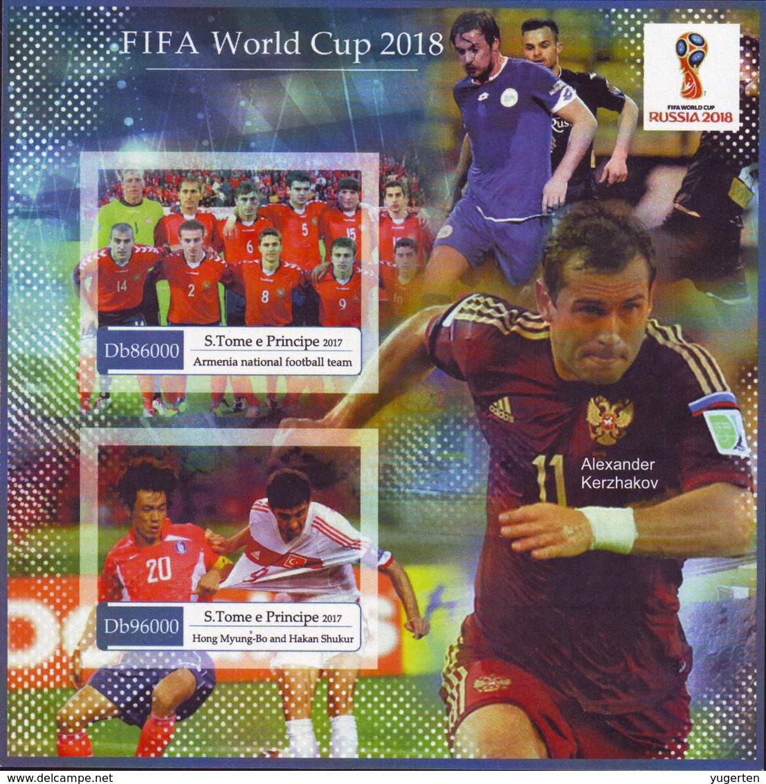 SAO TOME & PRINCIPE 1 Sheet IMPERFORATED Fifa World Cup Russia 2018 Armenia Turkey Kerzhakov Fußball Football Futbol - 2018 – Russie