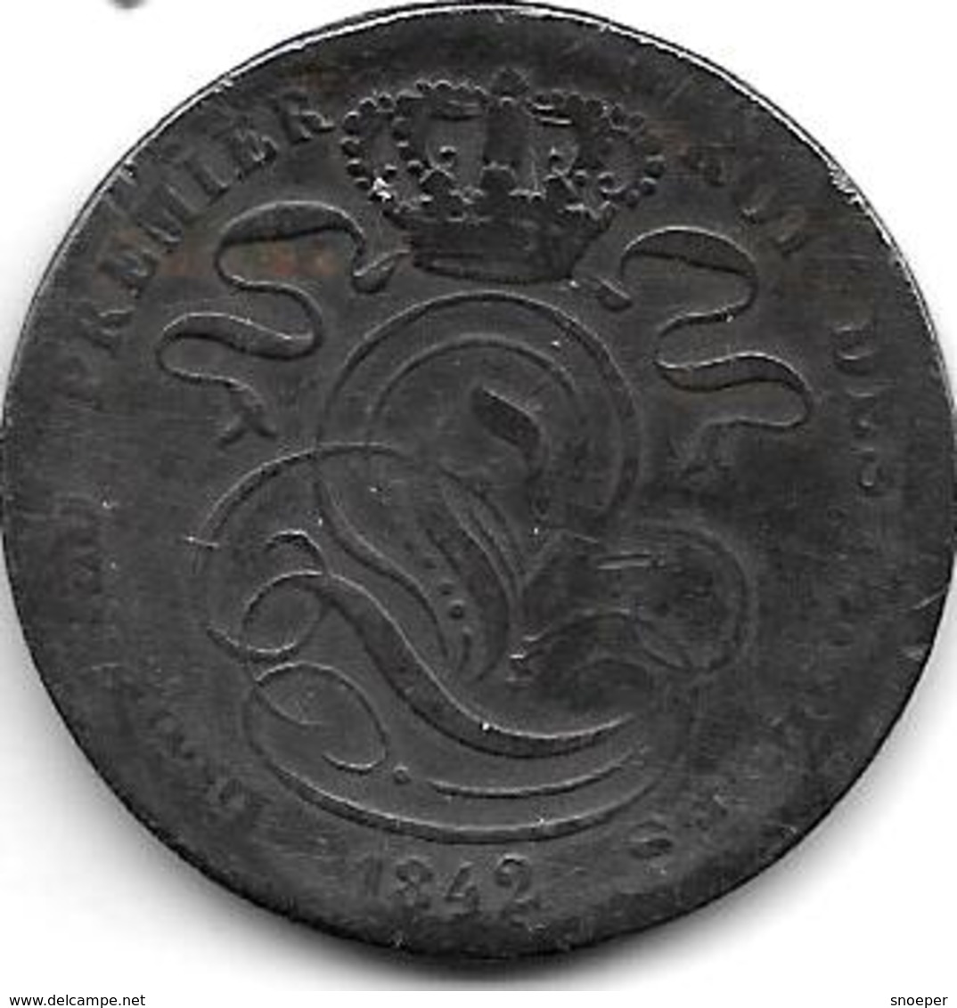 *belguim 5 Centimes  Leopold I  1842 Fr+ - 5 Centimes