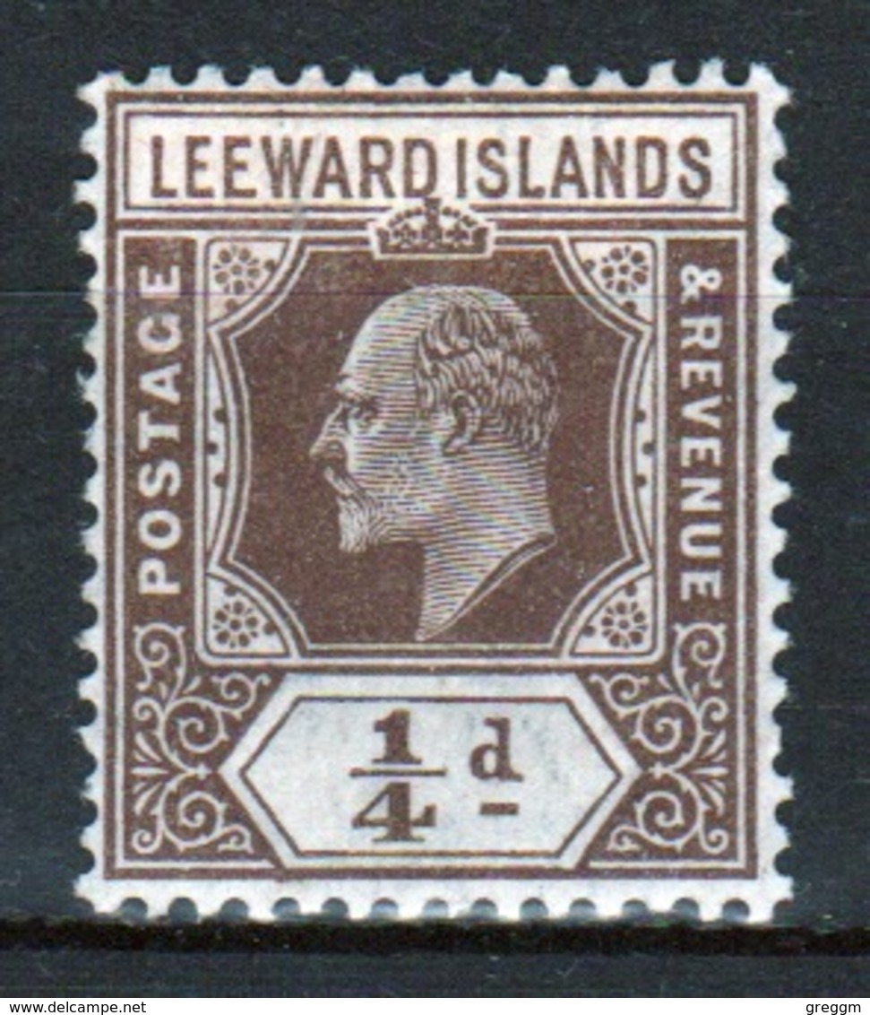 Leeward Islands 1907 Edward VII ¼d Brown Single Definitive Stamp. - Leeward  Islands