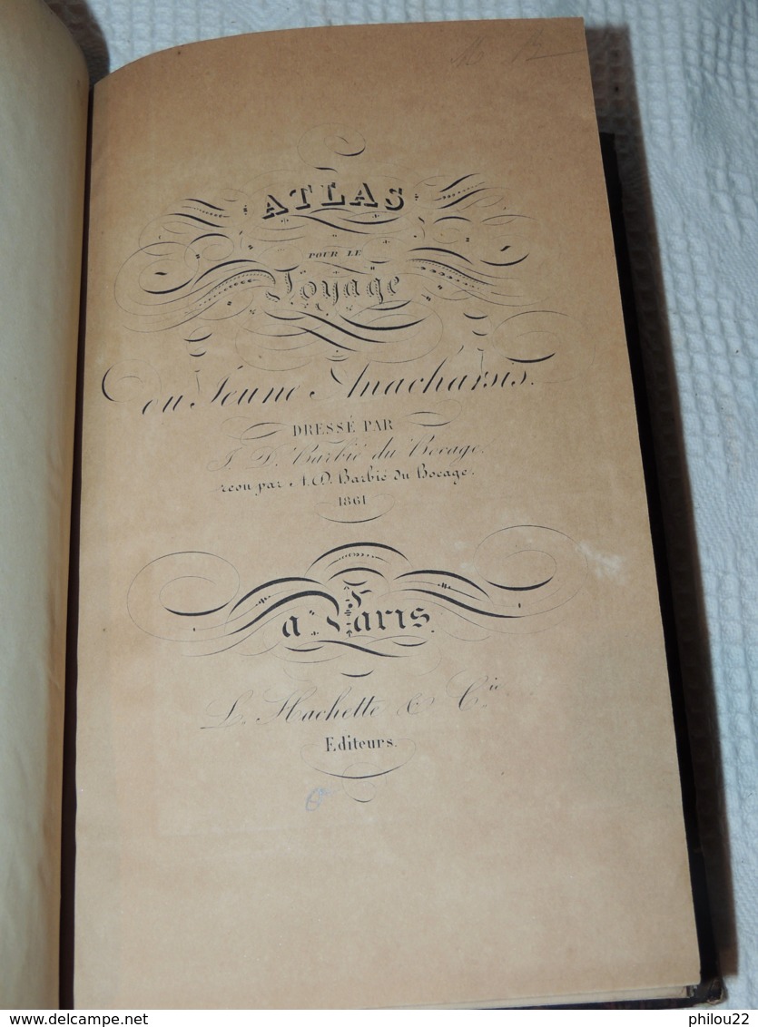 ATLAS POUR LE VOYAGE DU JEUNE ANACHARSIS EN GRECE 1861 34 PLANCHES - 1801-1900