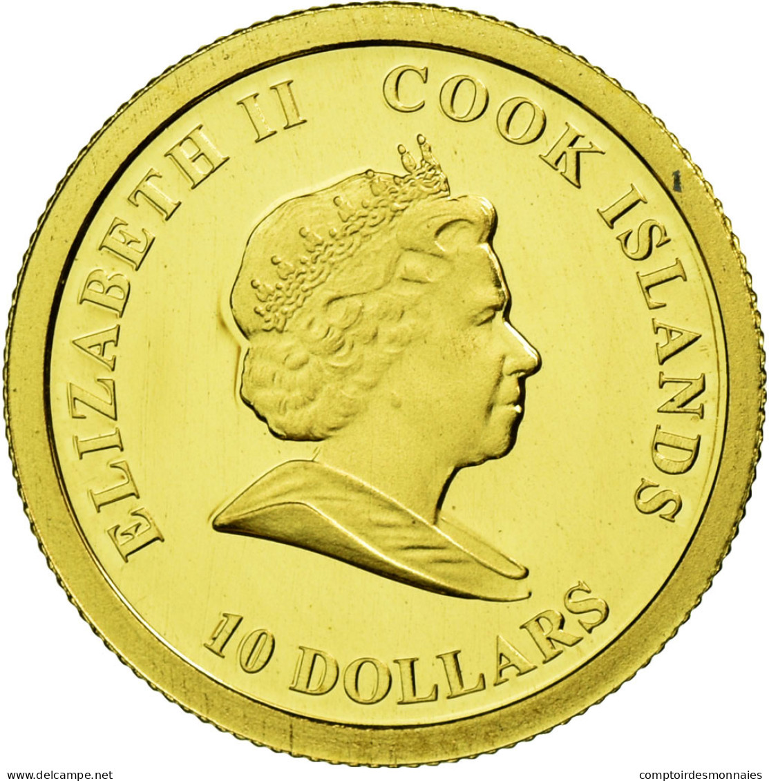 Monnaie, Îles Cook, Elizabeth II, 10 Dollars, 2008, FDC, Or, KM:1206 - Cook Islands