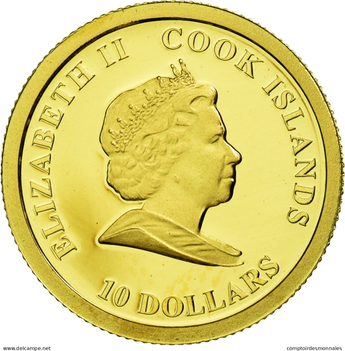 Monnaie, Îles Cook, 10 Dollars, 2008, FDC, Or, KM:New - Cook